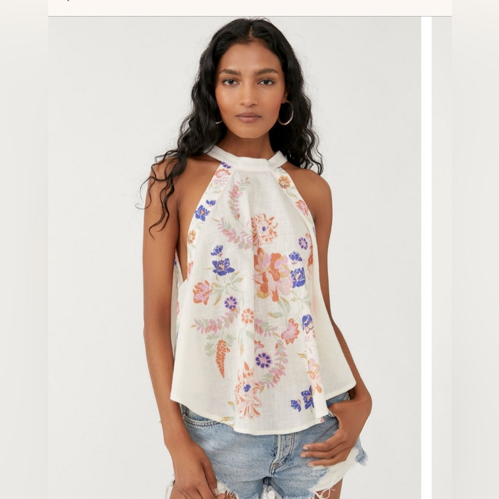 EUC Free People Emily Printed Top, XS - Picture 1 of 13
